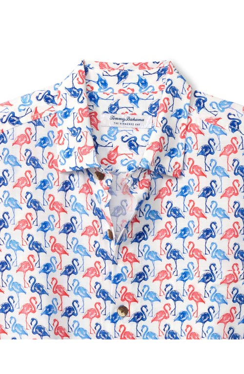 Tommy Bahama Veracruz Cay Flamingo Mingle Short Sleeve Button-up Shirt