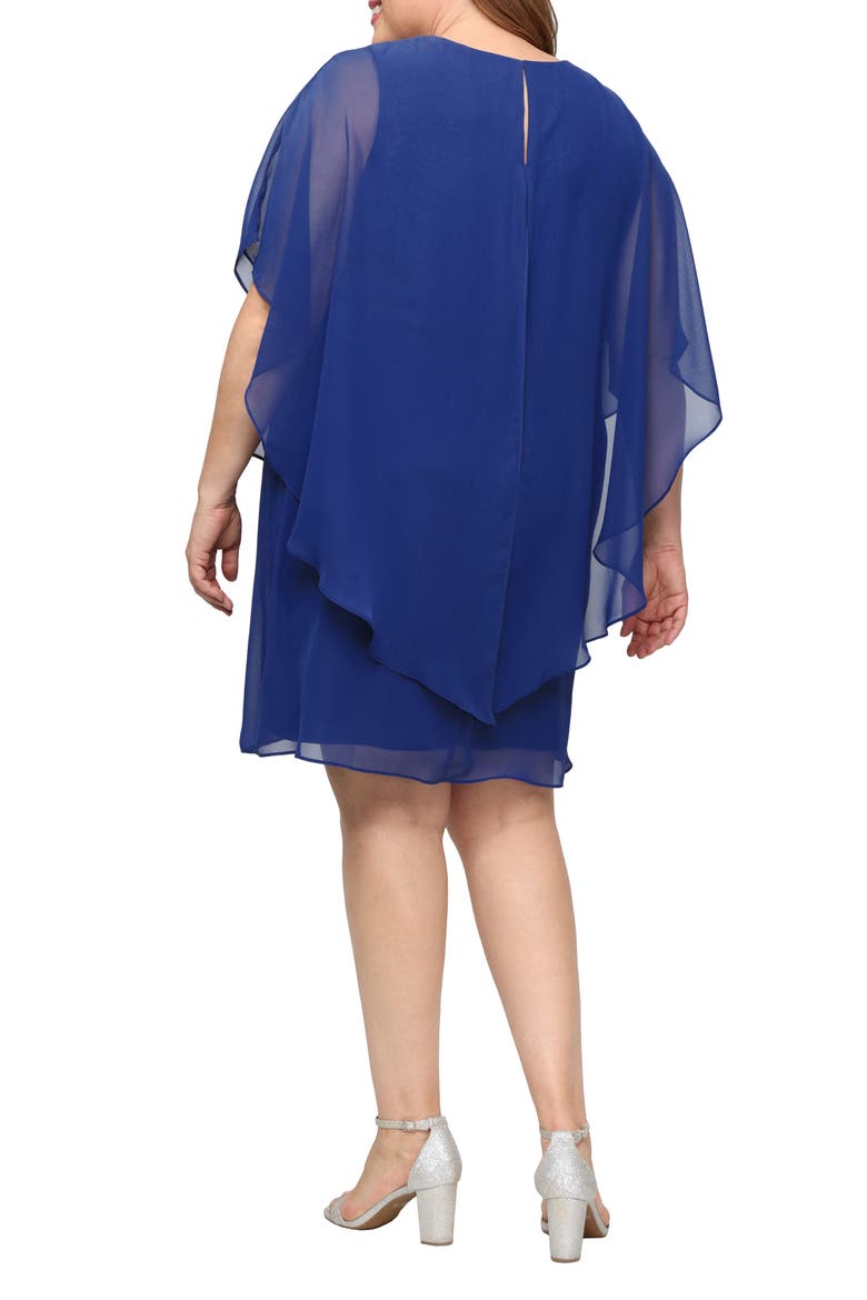 Cutout Crystal Embellished Neck Shift Cocktail Dress, Alternate, color, IRIS