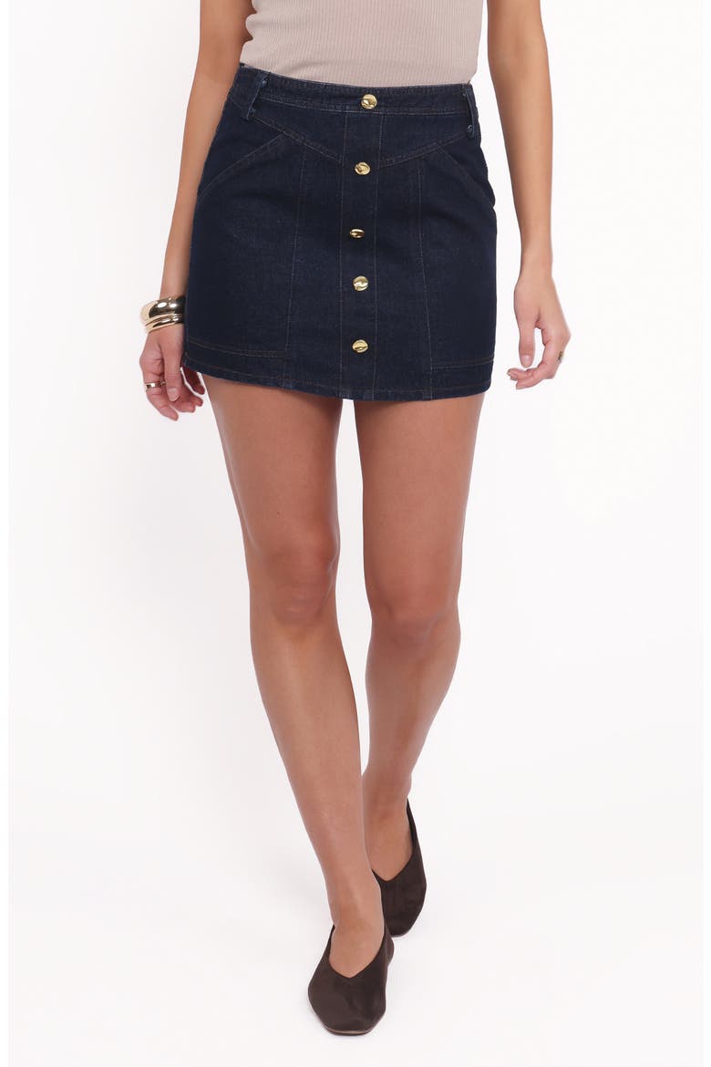 Narla Denim Miniskirt, Main, color, DARK DENIM