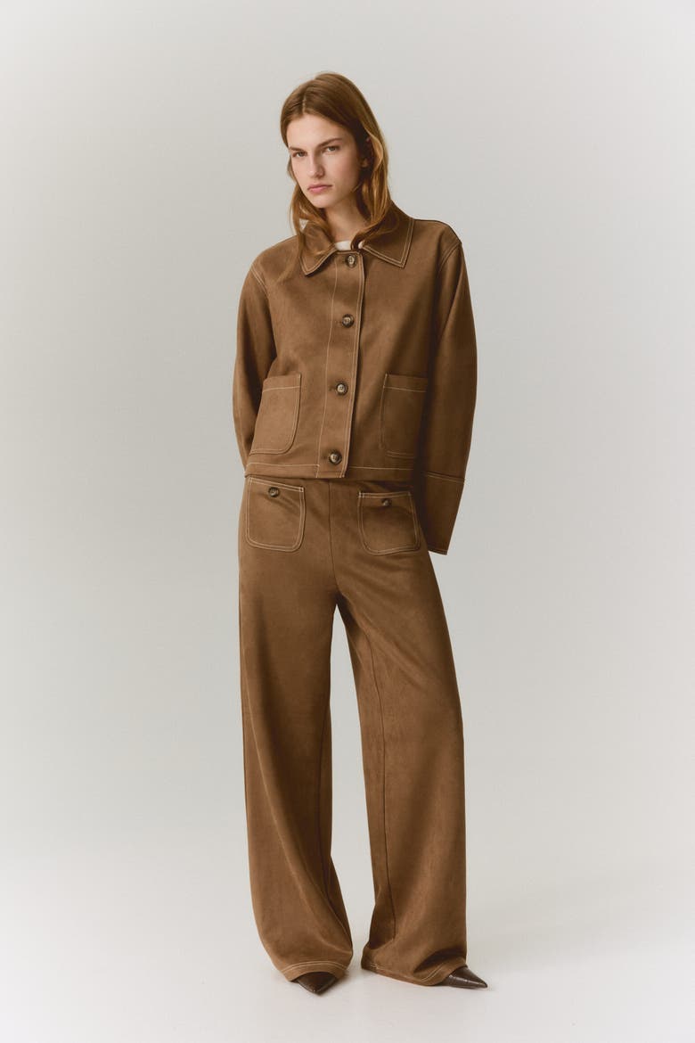 Jersey Trousers, Alternate, color, Dark beige