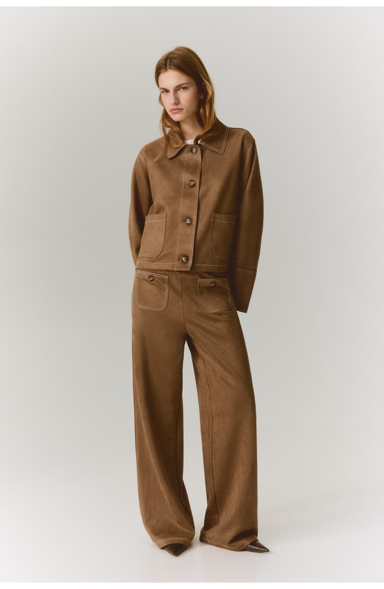 H&M Jersey Trousers, Alternate, color, Dark Beige