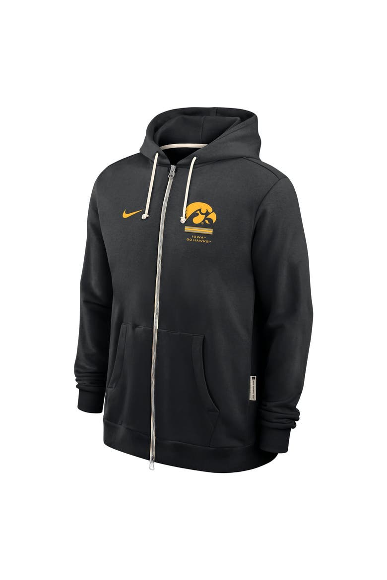 Men's Nike  Black Iowa Hawkeyes 2026 Sideline Standard Issue Dri-FIT Full-Zip Hoodie, Alternate, color, Black