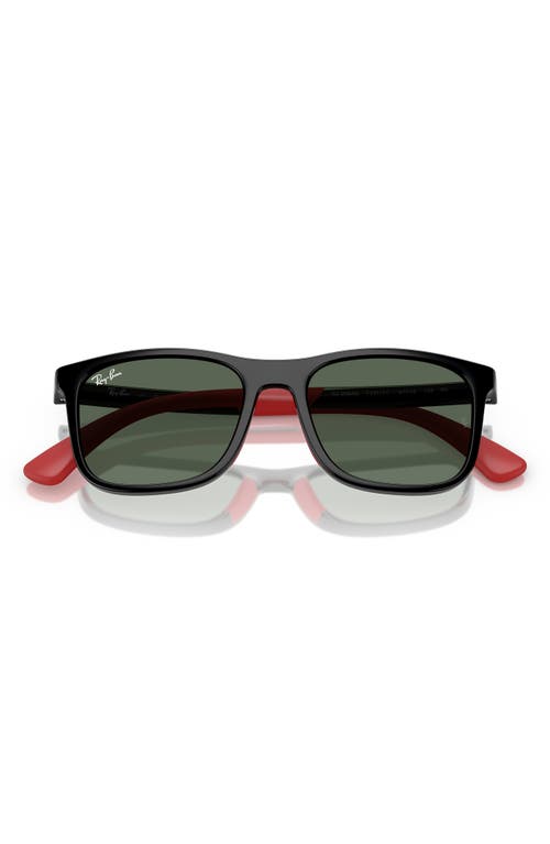 Ray Ban Ray-ban Kids' 49mm Rectangular Optical Glasses & Clip-on Sunglasses In Black/dark Green