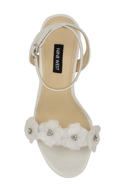 Nine West Lovely Ankle Strap Sandal In White
