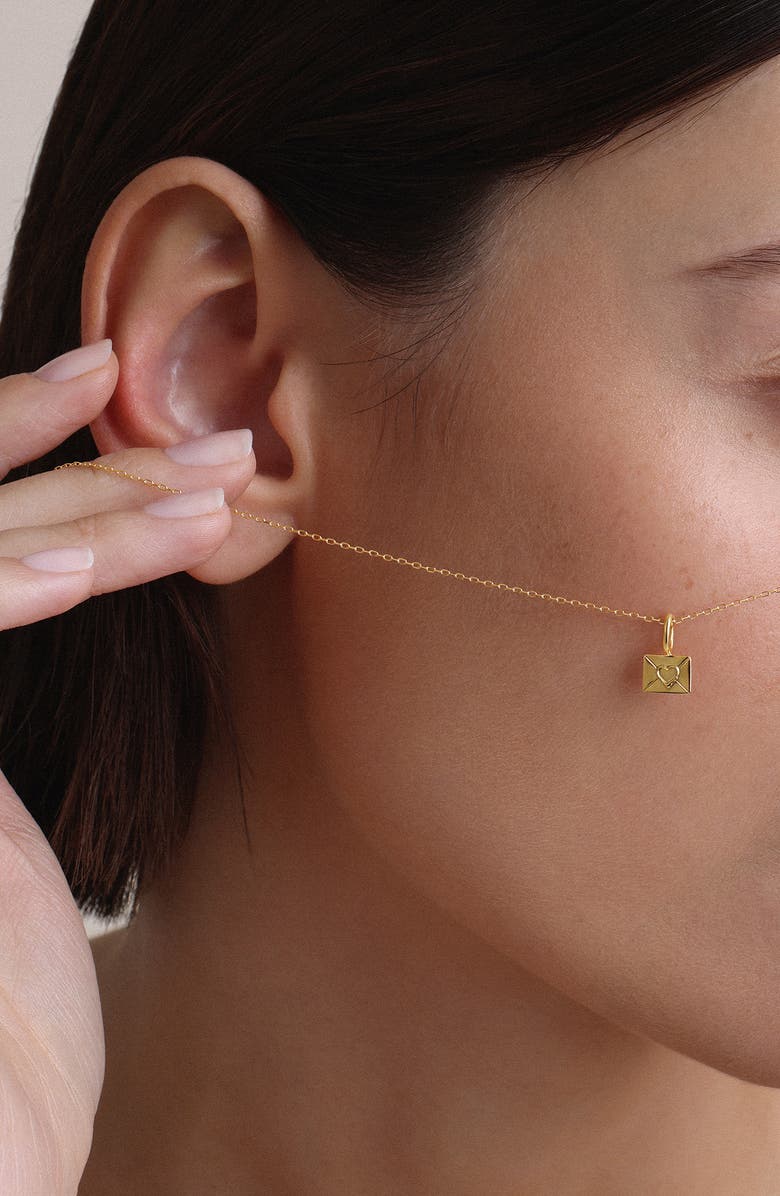 Adina Reyter Envelope Mini Charm, Alternate, color, 10K Yellow Gold