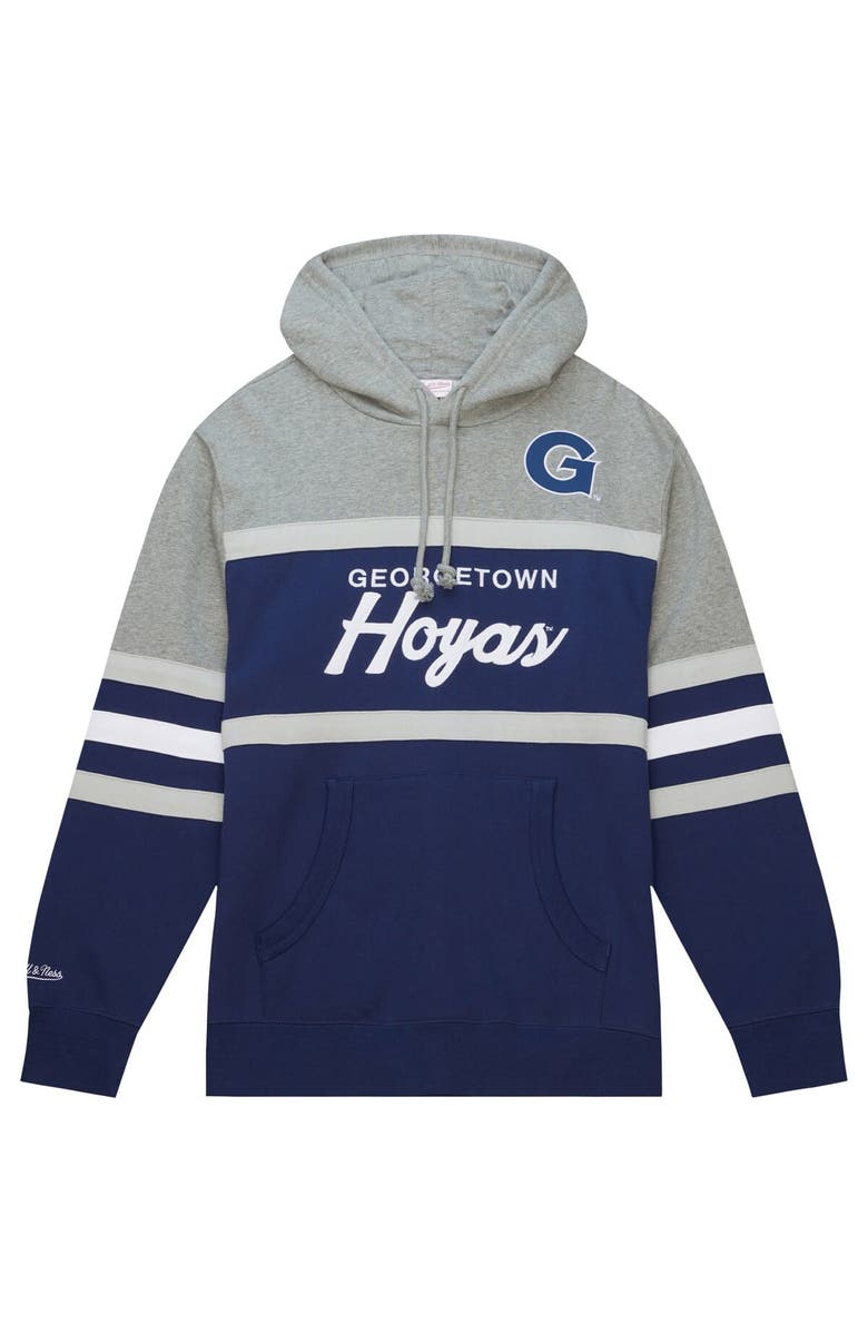 Mitchell & Ness Men's Mitchell & Ness Navy Georgetown Hoyas Head Coach Pullover Hoodie, Alternate, color, Navy