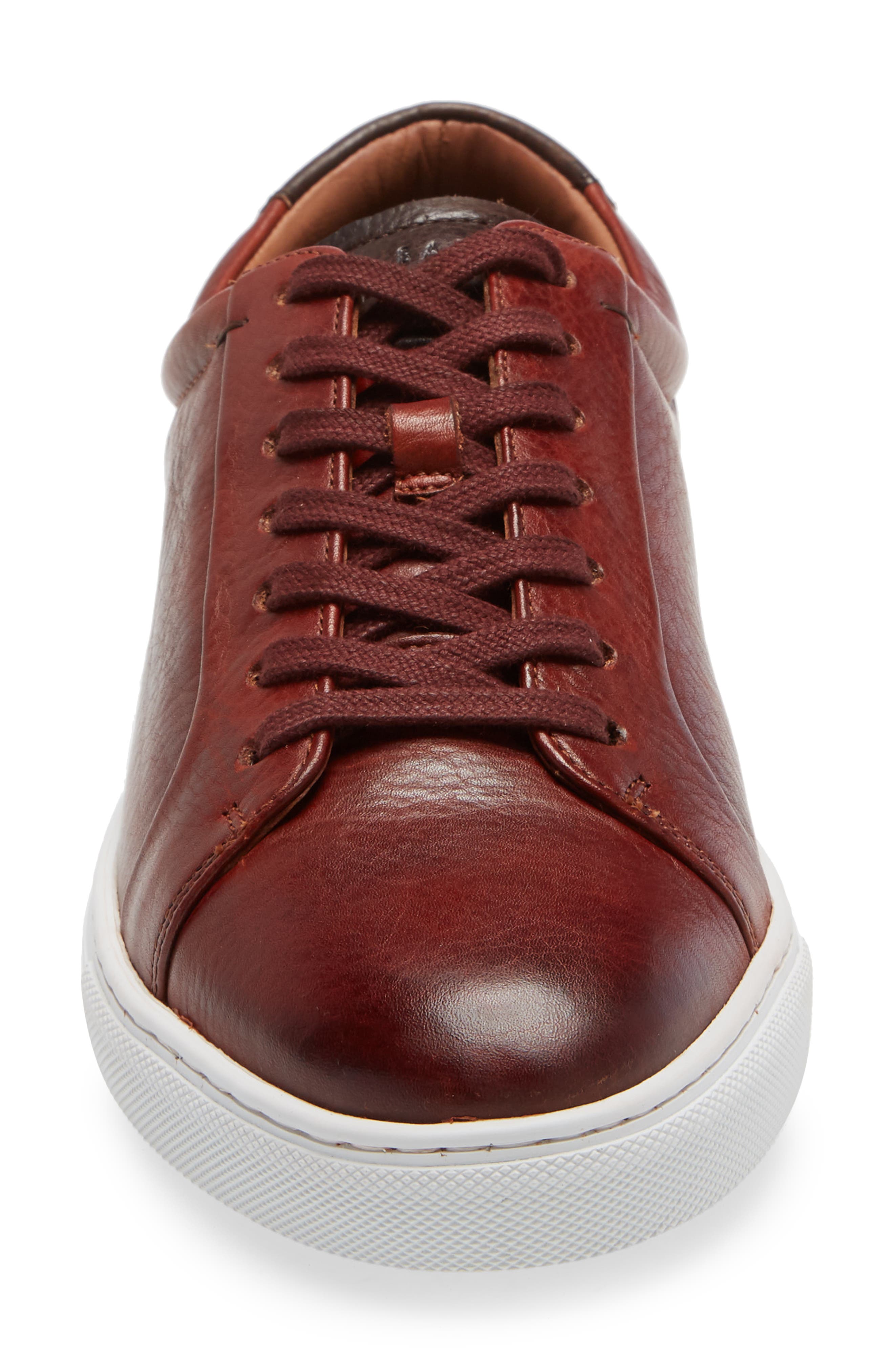 Udamo Leather Sneaker, Alternate, color, BROWN