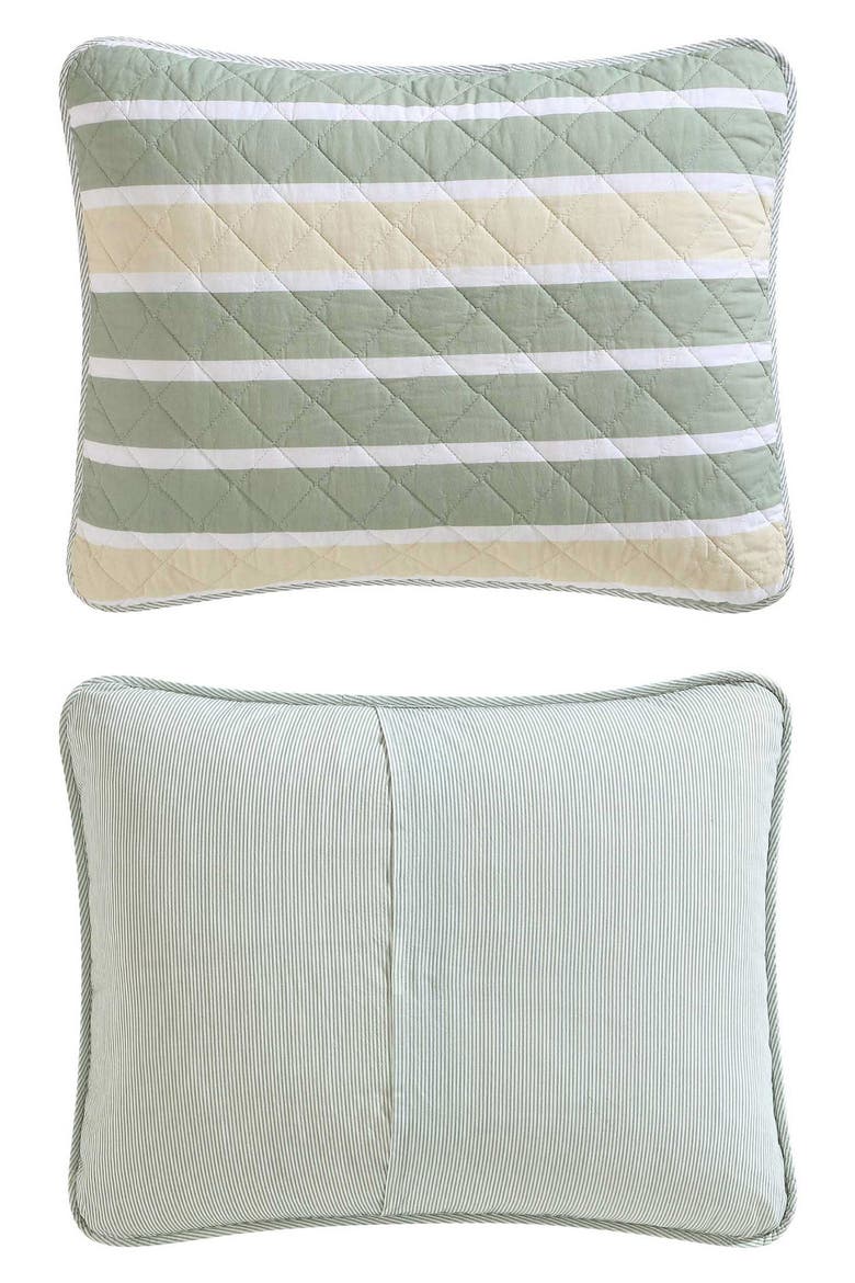 Varadero Stripe Reversible Cotton Quilt & Sham Set, Alternate, color, GREEN MULTI