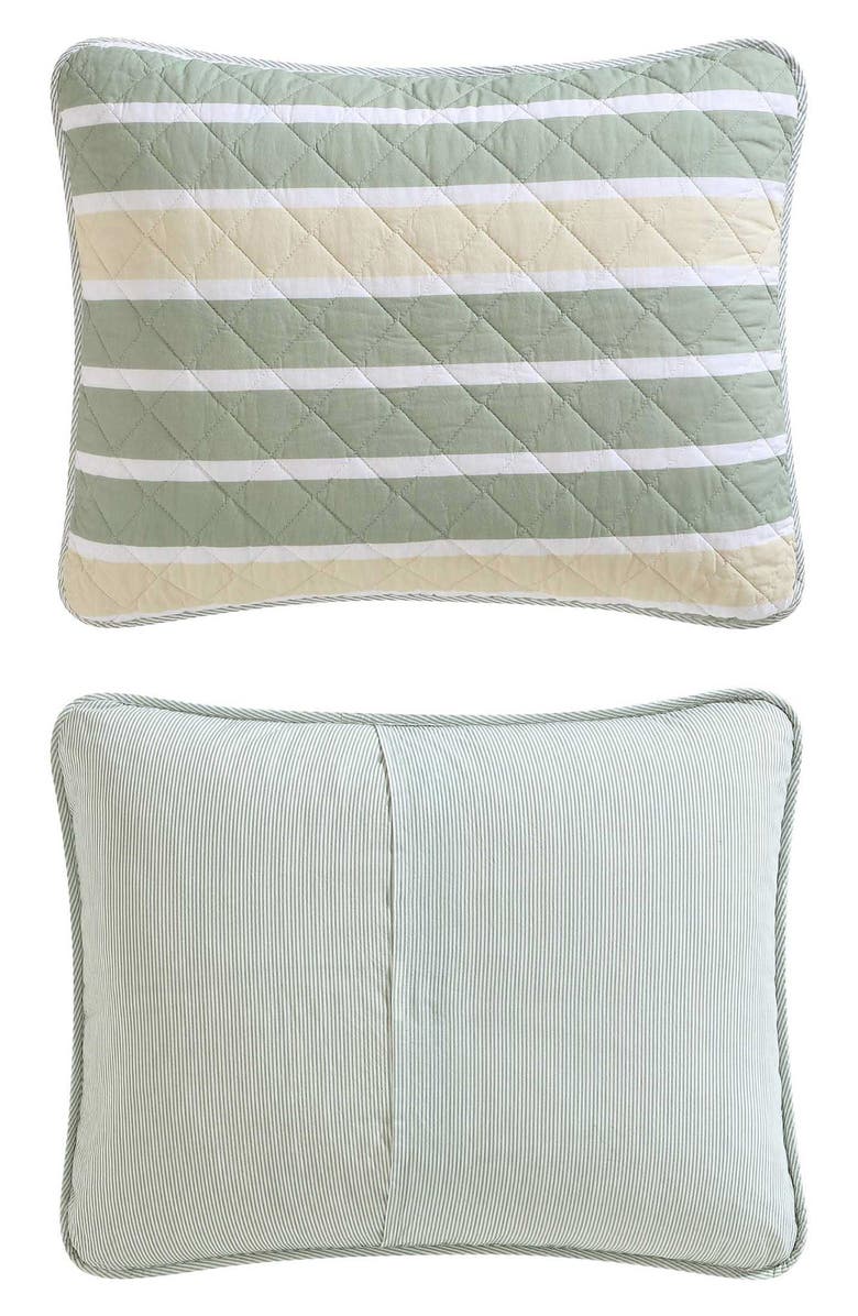 Nautica Varadero Stripe Reversible Cotton Quilt & Sham Set, Alternate, color, Green Multi