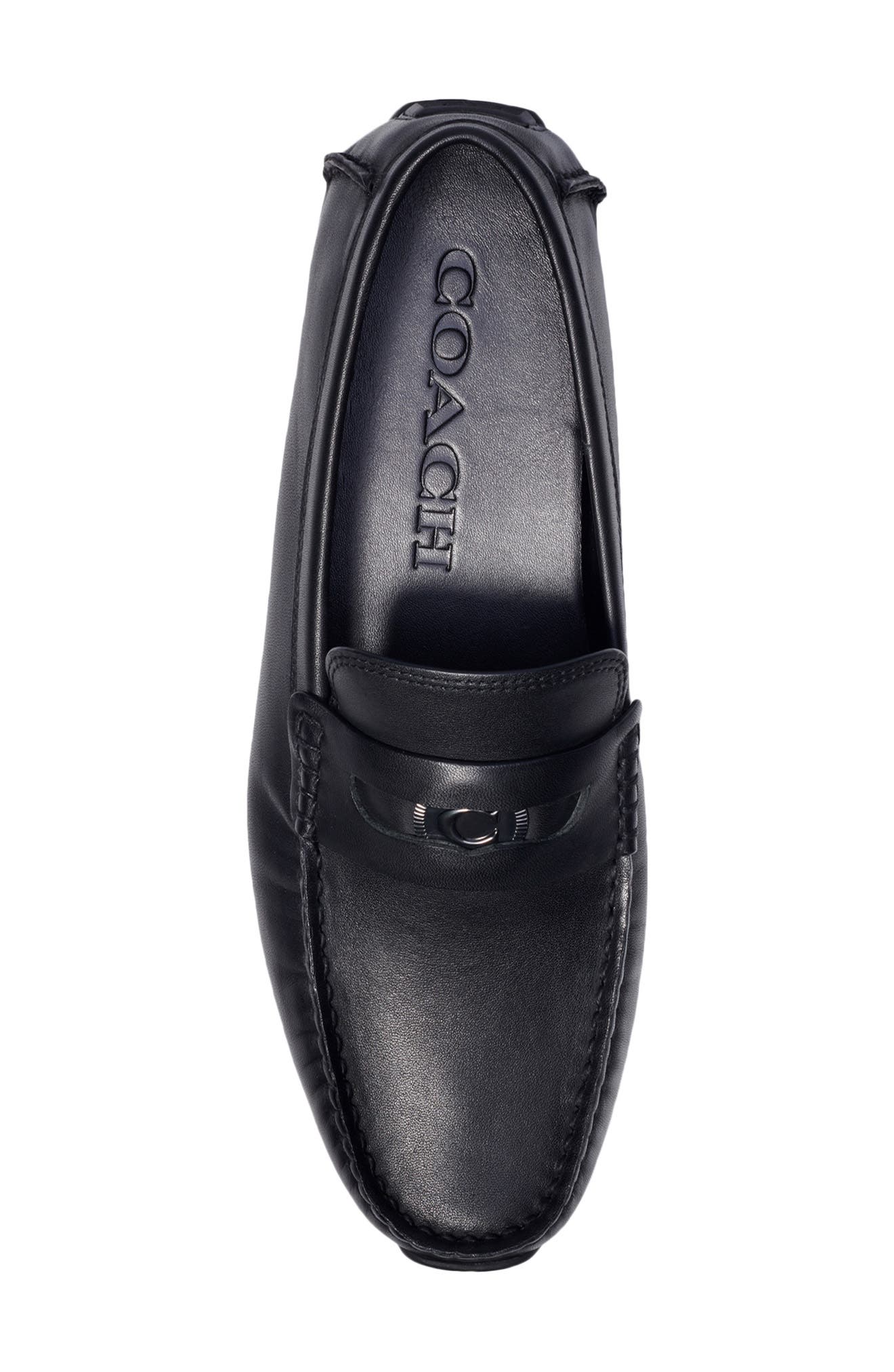 COACH Signature Coin Leather Driving Penny Loafer, Alternate, color, 