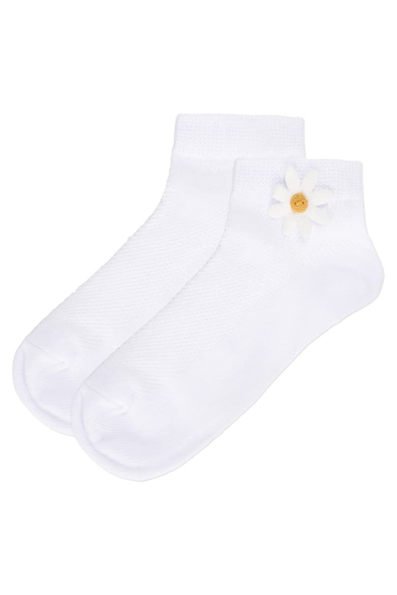 Kid's Welt Applique Anklet Socks, Alternate, color, White