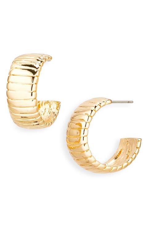 Ribbed Hoop Earrings