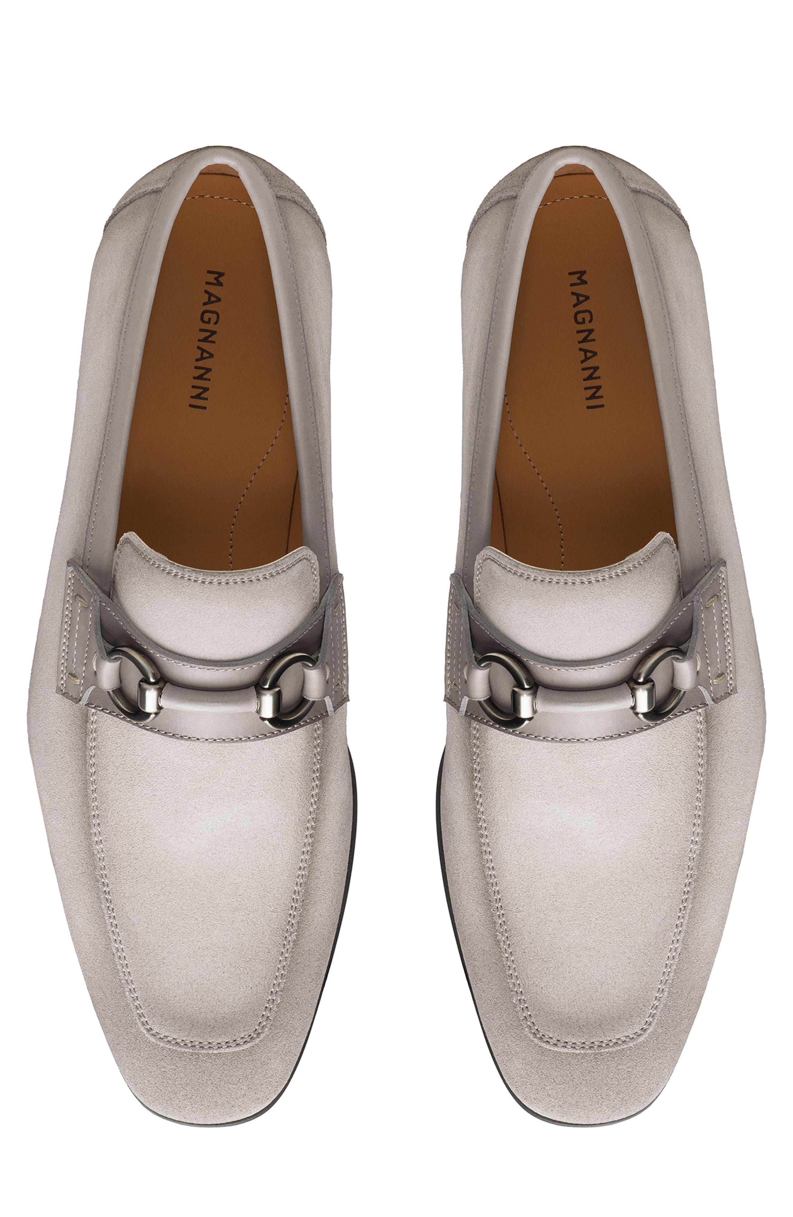 Magnanni Rafa V Water Resistant Loafer, Alternate, color, Bone Suede And White