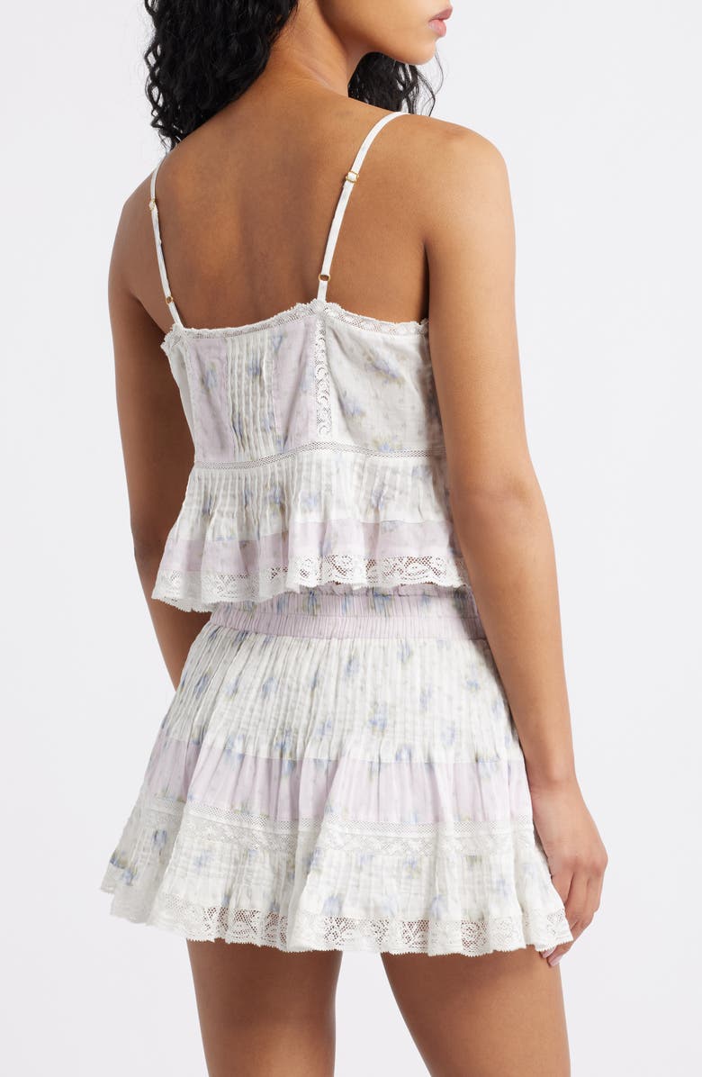 LoveShackFancy Aleni Lace Peplum Camisole, Alternate, color, Lilac Vanilla