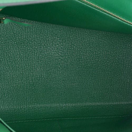 Pre-owned Hermes Hermes Kelly Handbag Green Evercolor With Gold Hardware 28 In Green