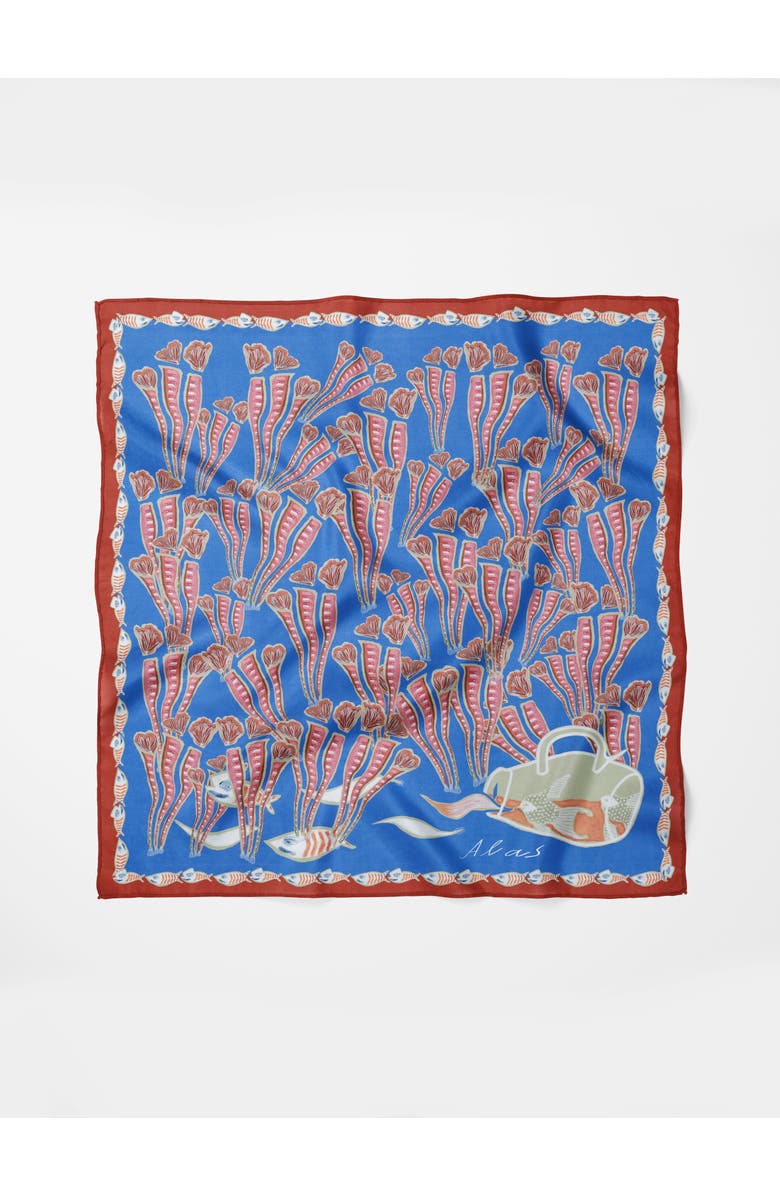 Alas The Reef Silk Bandana, Alternate, color, Print 'The Reef'