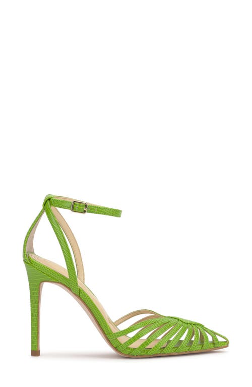 Jessica Simpson Paveri Ankle Strap Pointed Toe Pump In Lizard Green