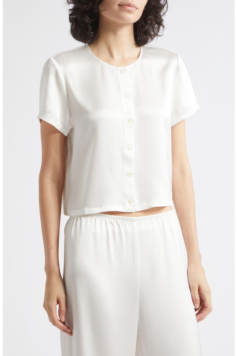 Barb Short Sleeve Top, Alternate, color, OPTIC WHITE