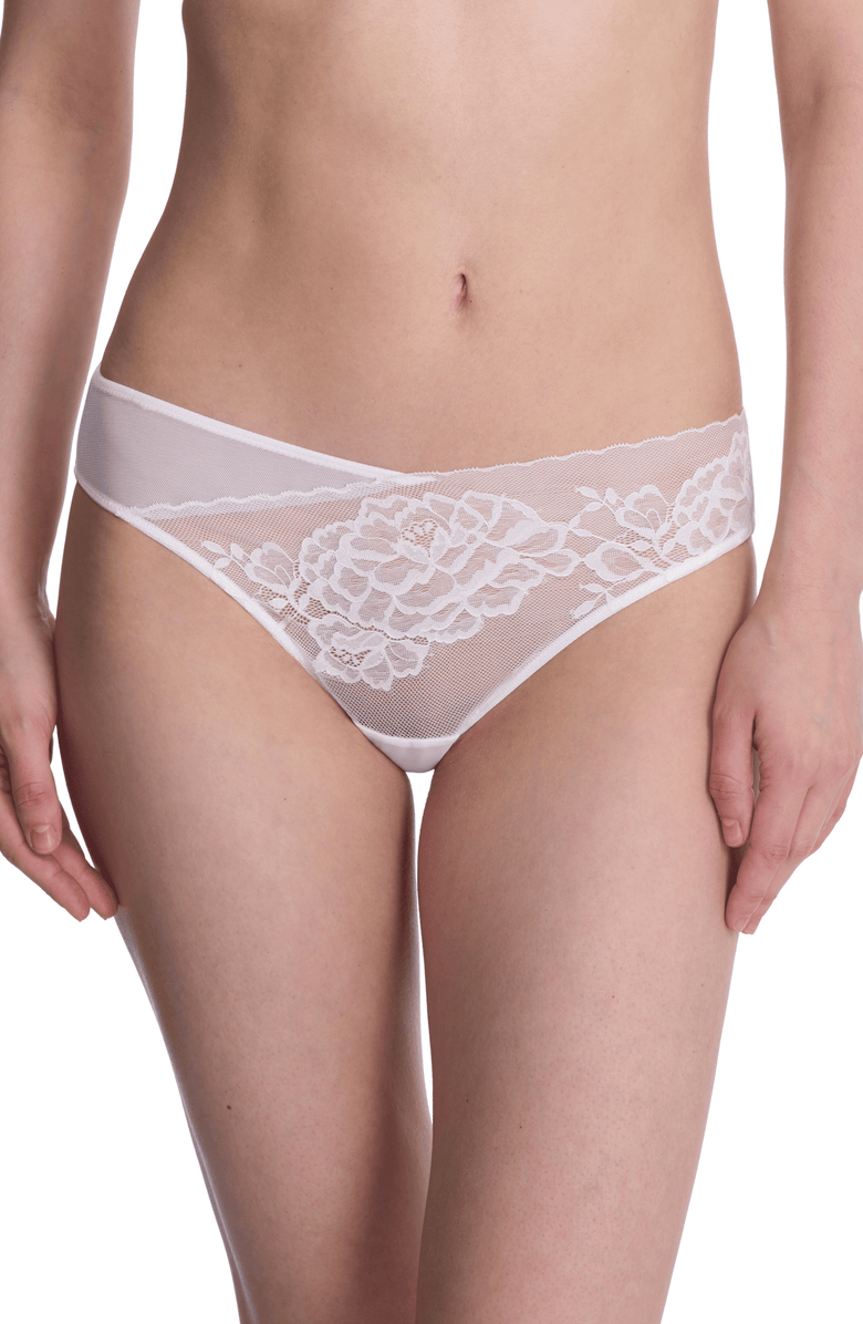 Natori Flora Lace Bikini Panty, Main, color, White