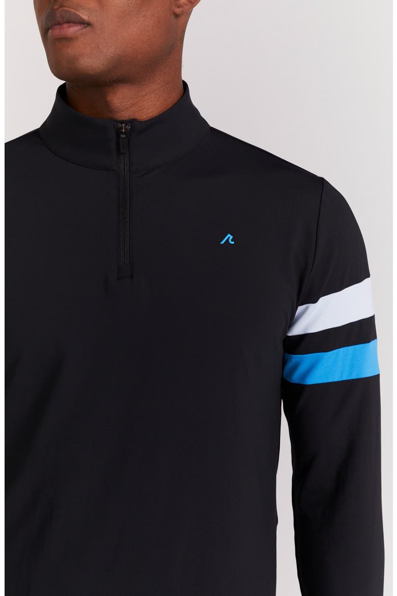 Wilson Stripe Detail Quarter-Zip Pullover, Alternate, color, BLACK