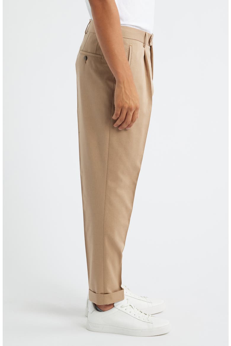 Peet Pleated Virgin Wool Dress Pants, Alternate, color, MEDIUM BROWN