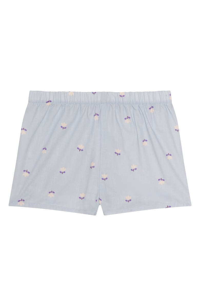 PL Baby by Petit Lem Floral Woven Smocked Top & Shorts & Headband Set, Alternate, color, Light Blue Floral