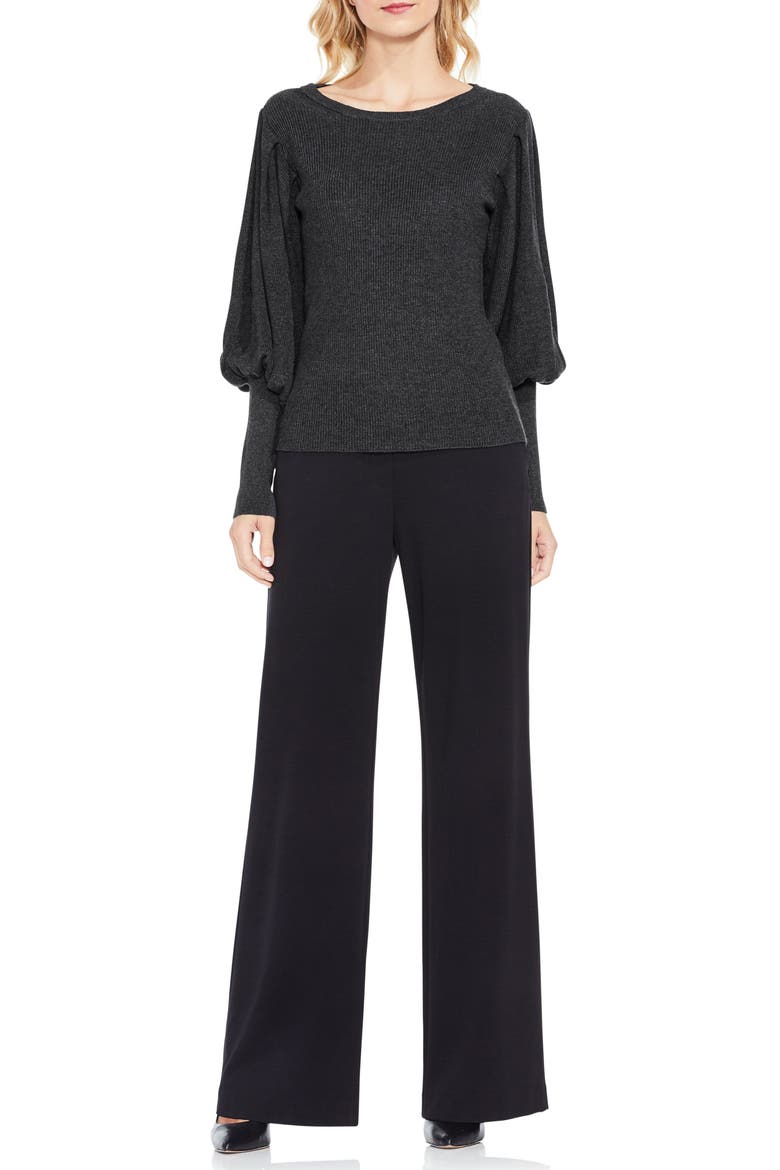 Bubble Sleeve Sweater, Alternate, color, MEDIUM HEATHER GREY