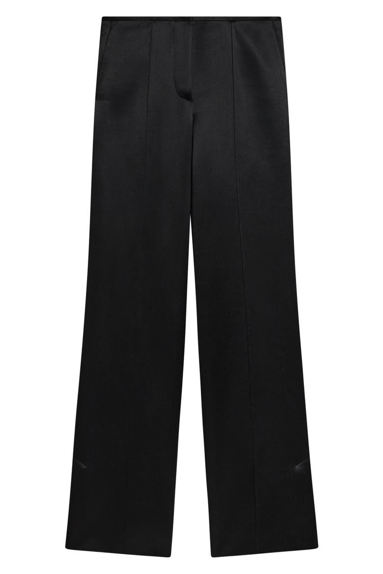 Wide Leg Satin Pants, Alternate, color, BLACK