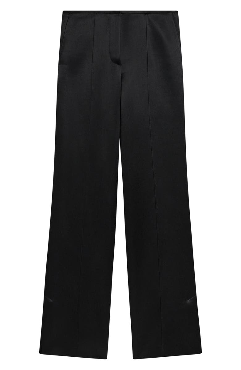 Helmut Lang Wide Leg Satin Pants, Alternate, color, Black