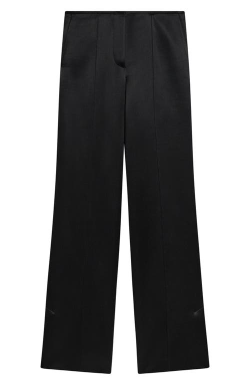 Helmut Lang Satin-trimmed Wool Slim-leg Pants In Black