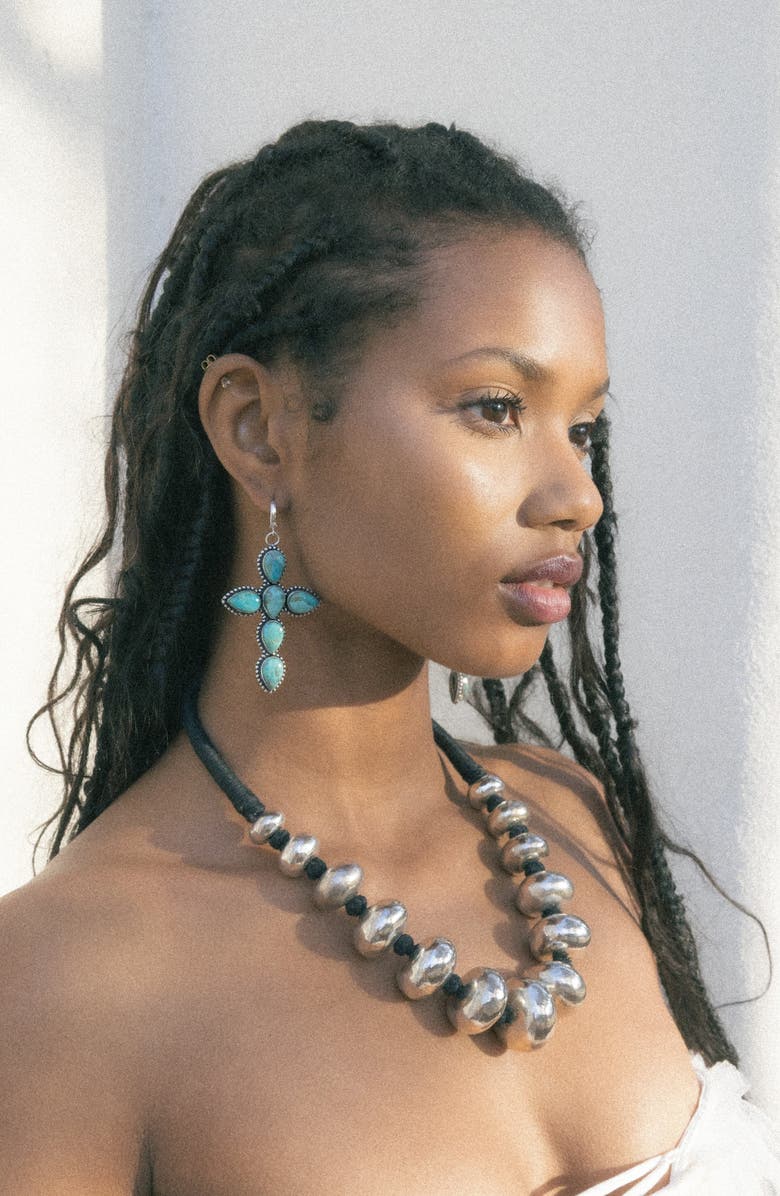 Child of Wild Turquoise Drop Earrings, Alternate, color, 