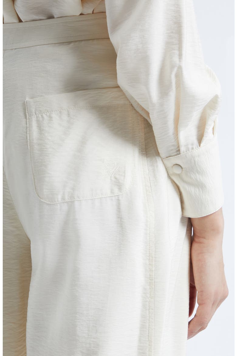 Reverse Pleat Techno Rayon Wide Leg Pants, Alternate, color, IVORY