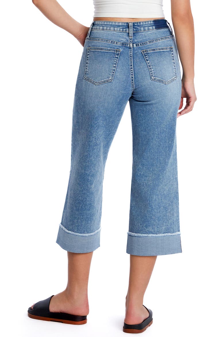 Cuffed Ankle Wide Leg Jeans, Alternate, color, STELLA BLUE