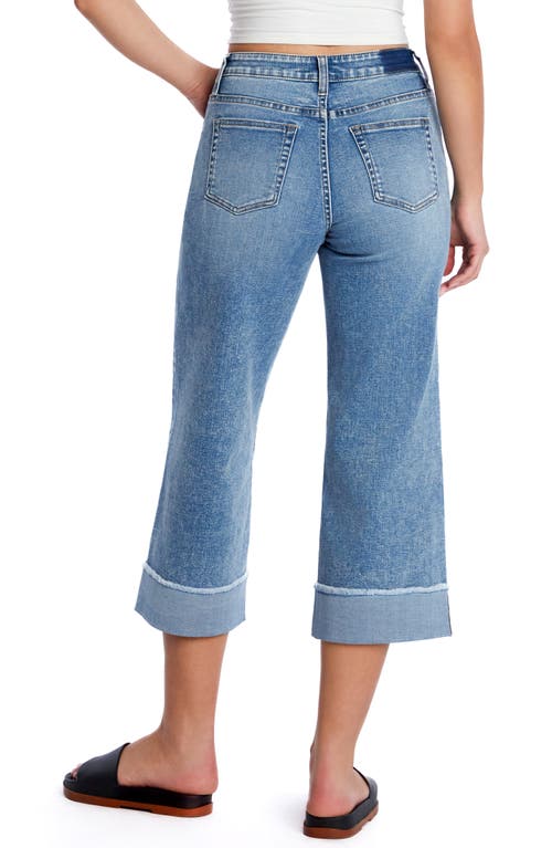 Hint Of Blu Cuffed Ankle Wide Leg Jeans In Stella Blue