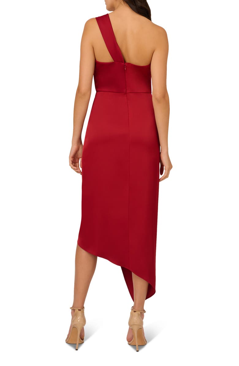 LIV FOSTER Draped One-Shoulder Satin Sheath Cocktail Dress, Alternate, color,