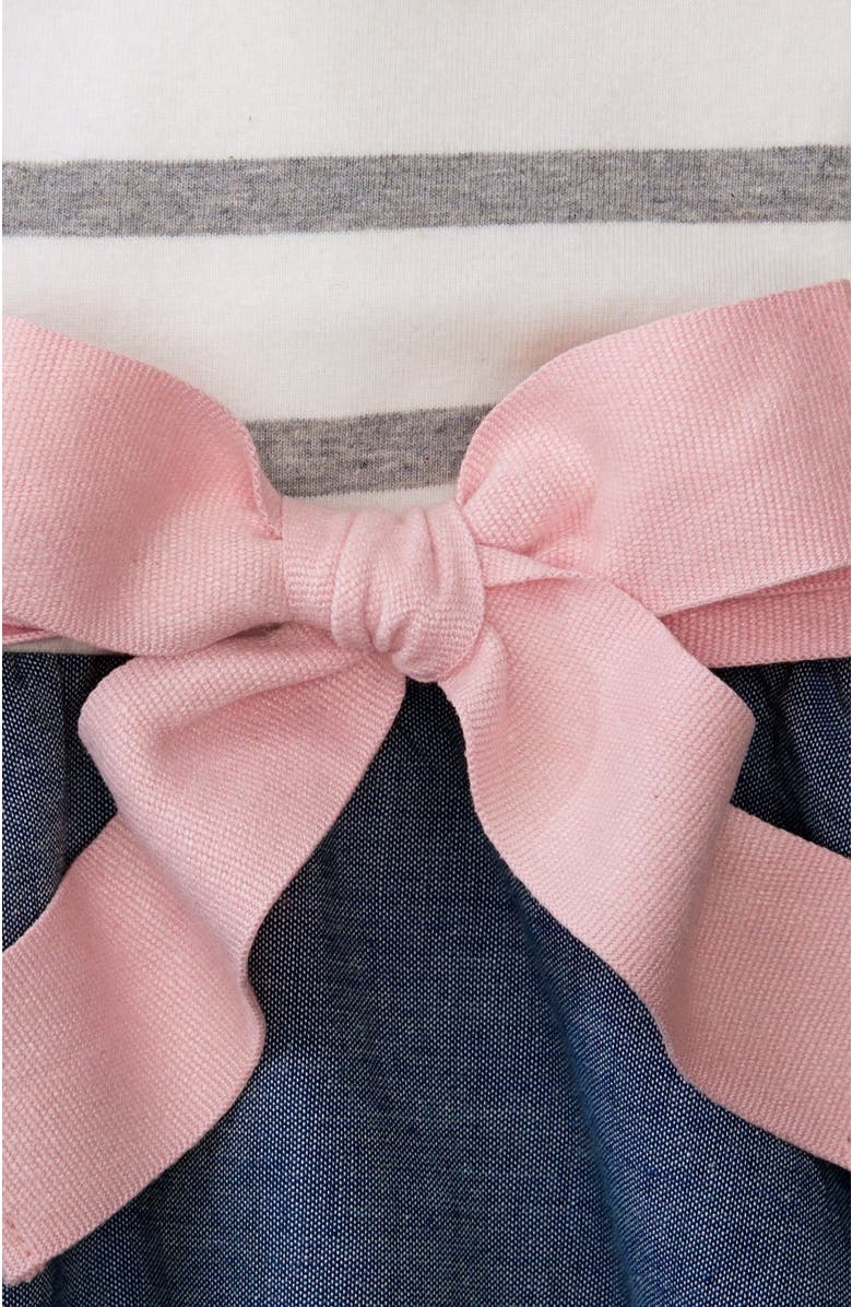 Hope & Henry Girls' Organic Cotton Lightweight Blocked Skater Dress, Kids, Alternate, color, 