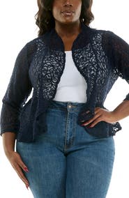 Nina Leonard Ruffle Lace Bolero