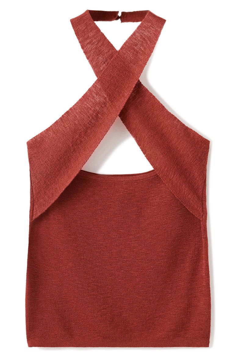 Double Breasted Halter Top, Alternate, color, MAROON