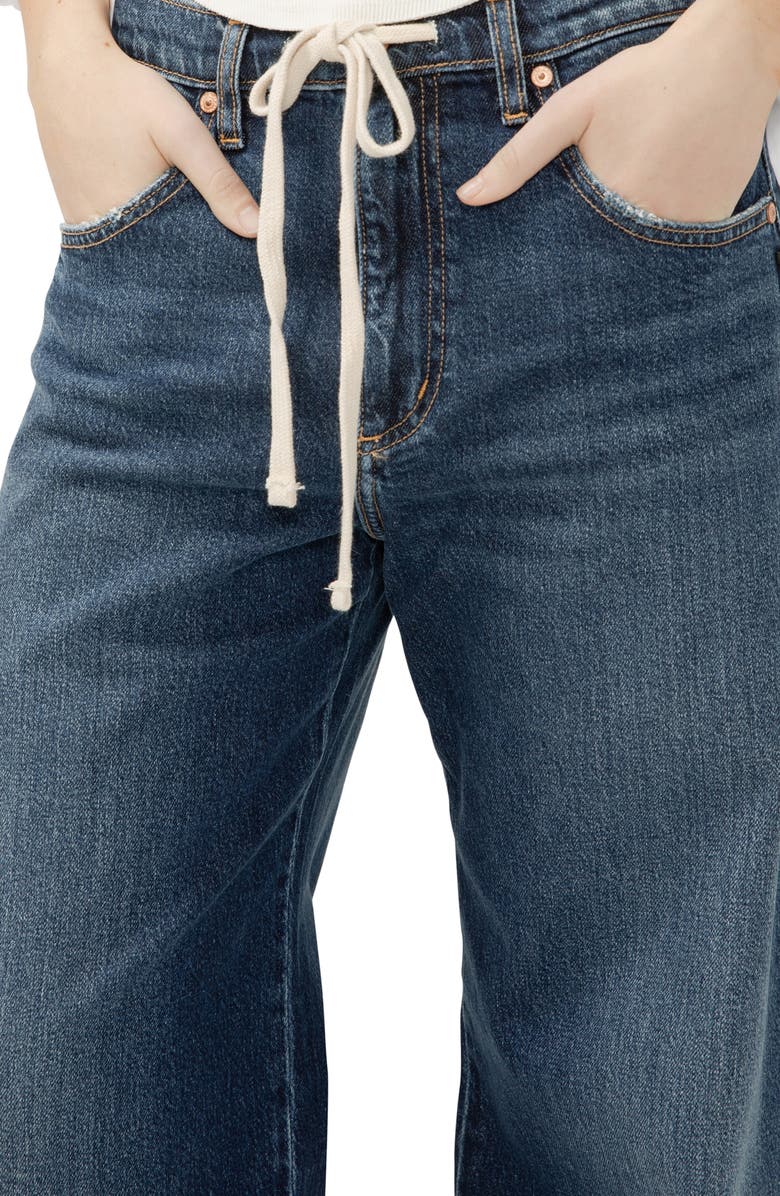 Silver Jeans Co. Be Easy Drawstring High Waist Wide Leg Jeans, Alternate, color, Dotty