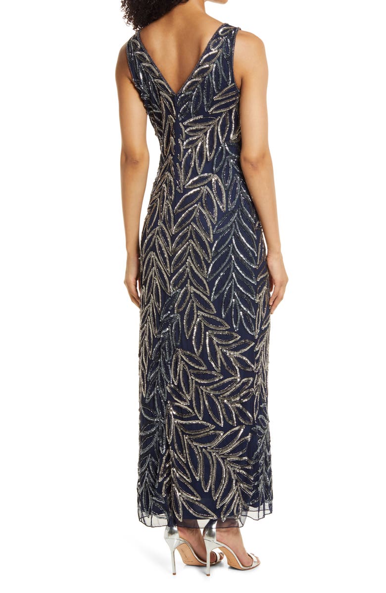 Pisarro Nights Beaded Column Gown, Alternate, color,