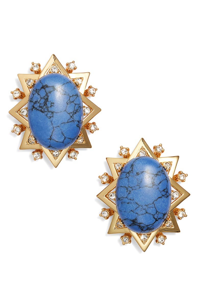 Lele Sadoughi Starlet Stud Earrings, Main, color, Indigo