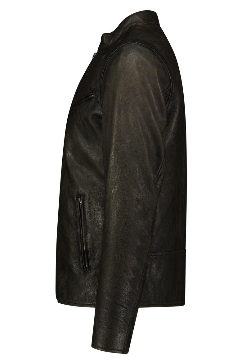 Bonneville Washed Leather Jacket, Alternate, color, WASHED BLACK