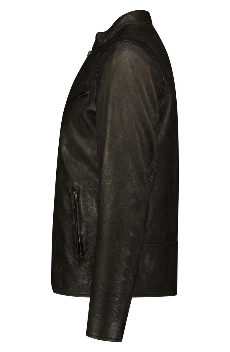 Lucky Brand Bonneville Washed Leather Jacket, Alternate, color, Washed Black