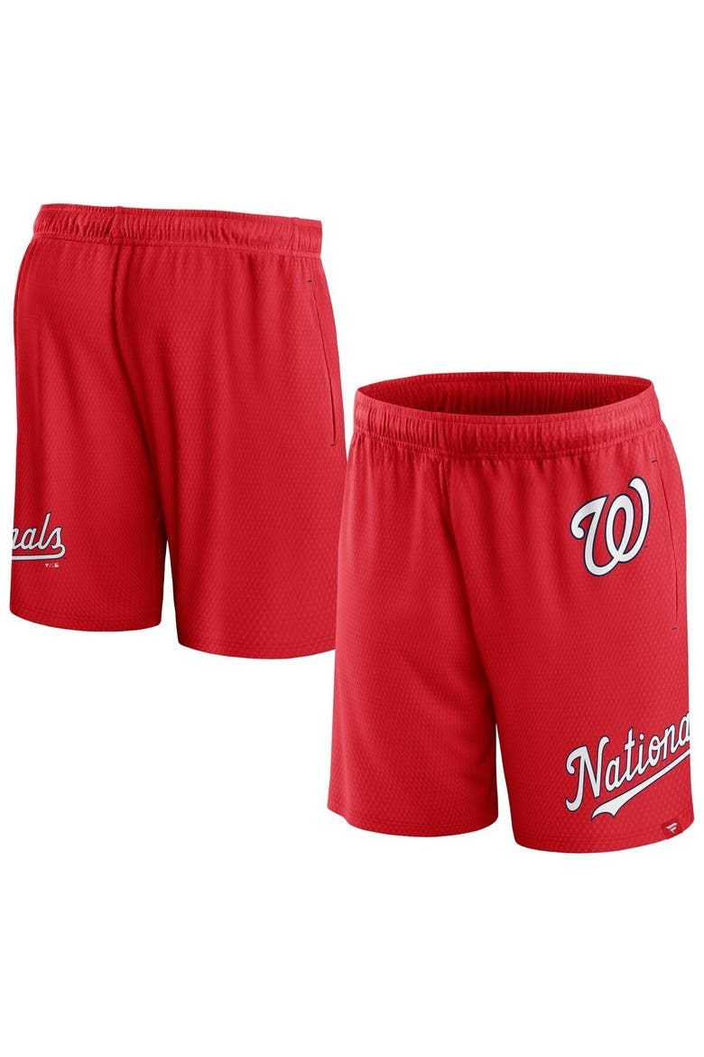 Men's Fanatics Branded  Red Washington Nationals Clincher Mesh Shorts, Main, color, Red