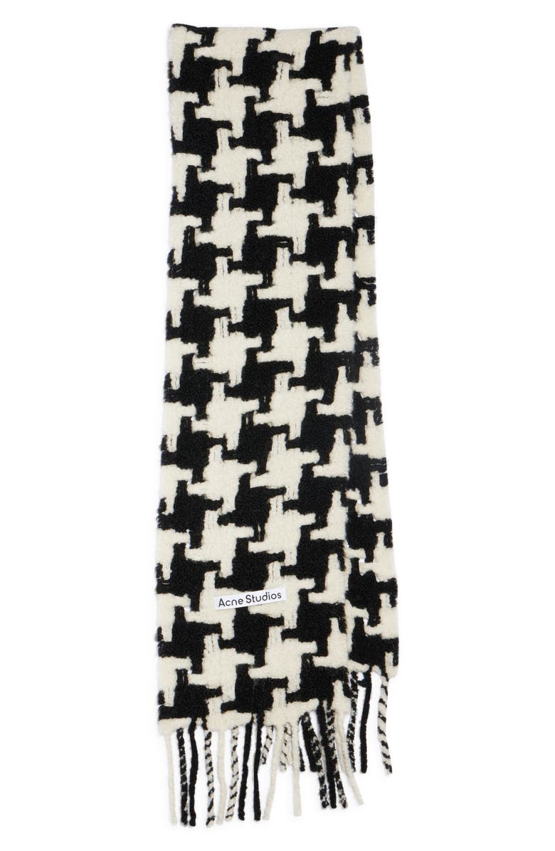 Acne Studios Houndstooth Check Alpaca Blend Scarf, Alternate, color, 