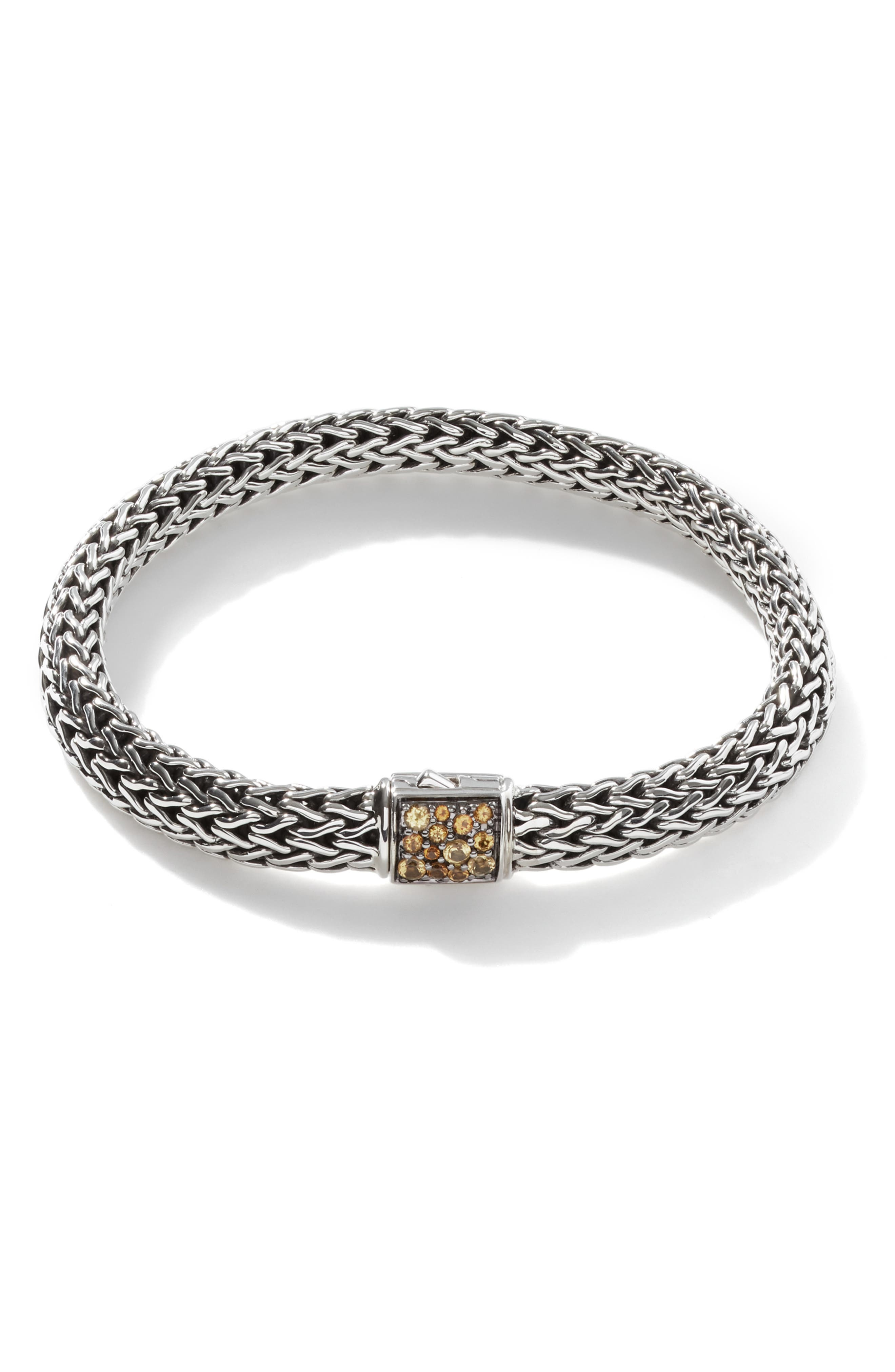 John Hardy Reversible Icon Bracelet, Sterling Silver, Pavé, 6.5mm