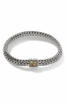 John Hardy Reversible Icon Bracelet, Sterling Silver, Pavé, 6.5mm