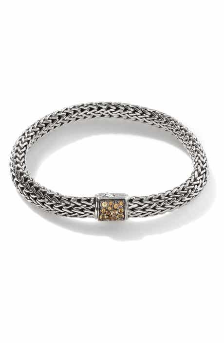 John Hardy Reversible Icon Bracelet, Sterling Silver, Pavé, 6.5mm