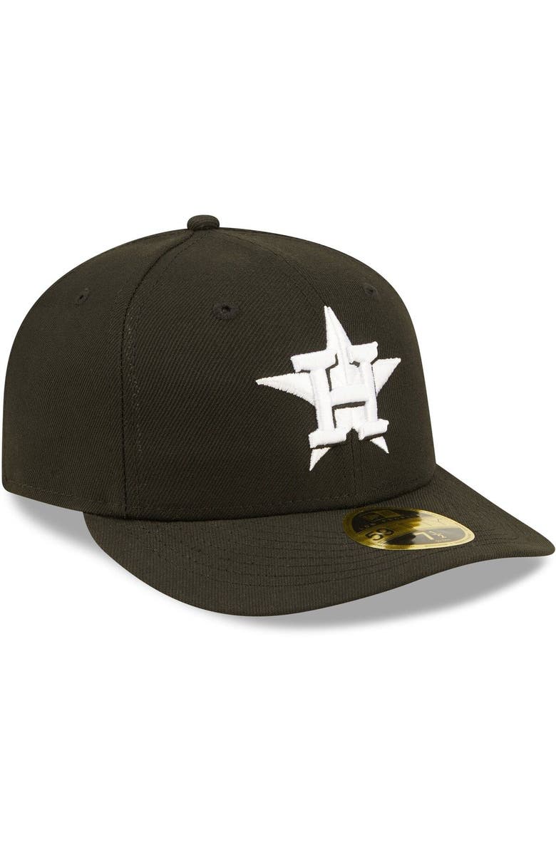 New Era Men's New Era Houston Astros Black & White Low Profile 59FIFTY Fitted Hat, Alternate, color, Black