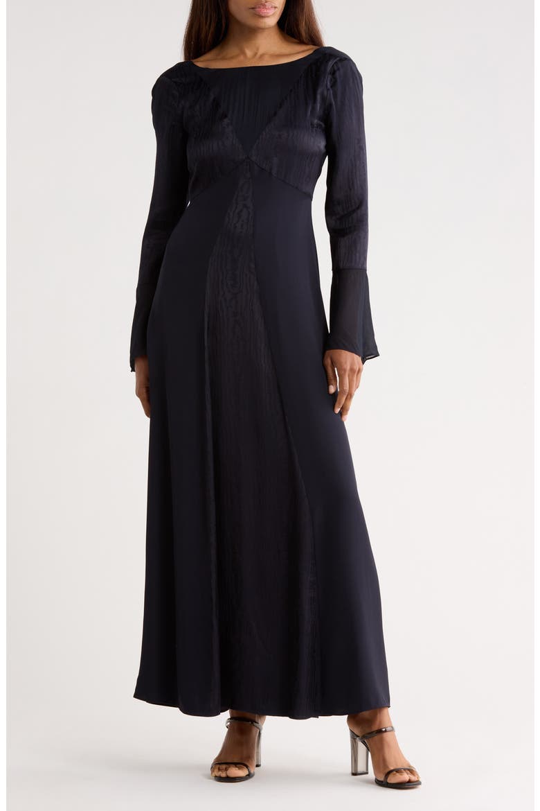 Suparna Bell Sleeve Jacquard Maxi Dress, Main, color, MIDNIGHT